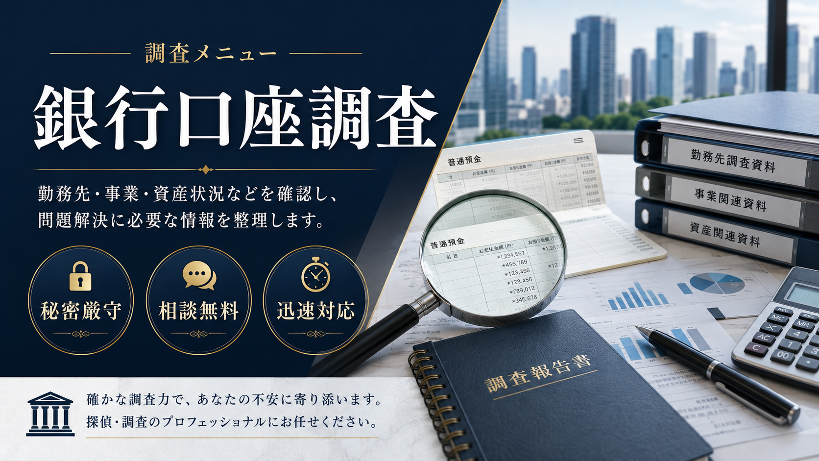 銀行口座調査